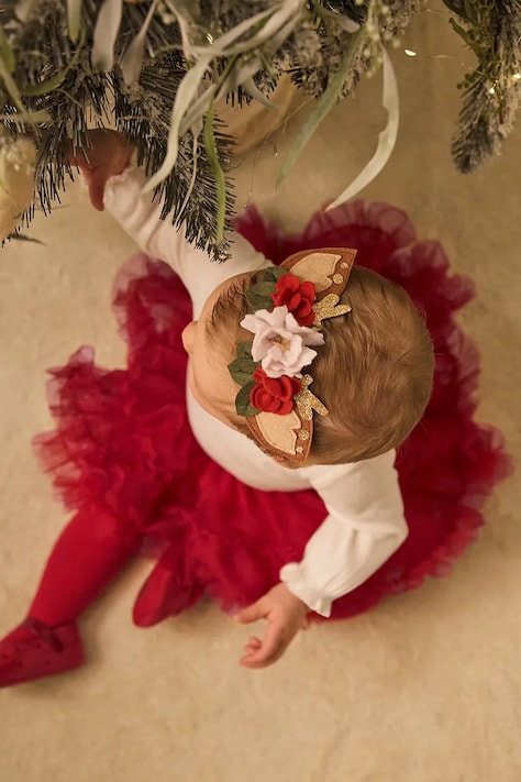 Mayoral Newborn baba szoknya és fejpánt piros, mini, harang alakú, 2803