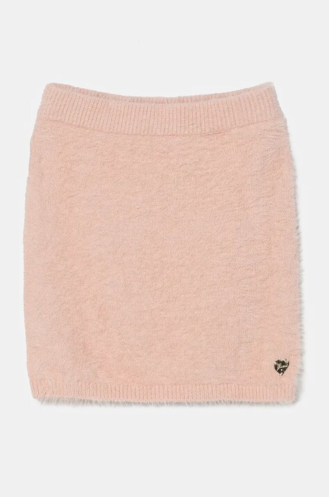 Dievčenská sukňa Guess ružová farba, mini, rovný strih, J4BD15 Z3BH0