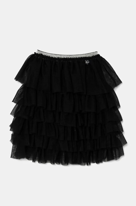 Dievčenská sukňa Guess čierna farba, mini, áčkový strih, J4BD08 KBZN0
