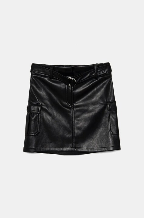 Guess fusta fete culoarea negru, mini, drept, J4BD07 WE8D0