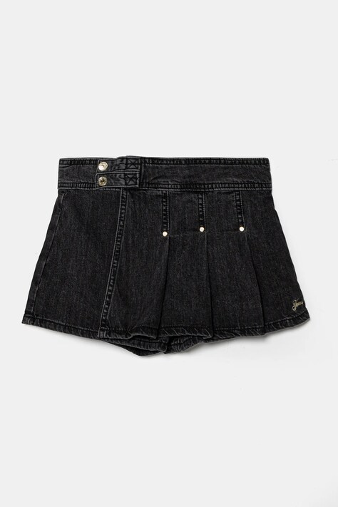 Guess fustă din denim pentru copii culoarea negru, mini, evazată, J4BD05 D5G40