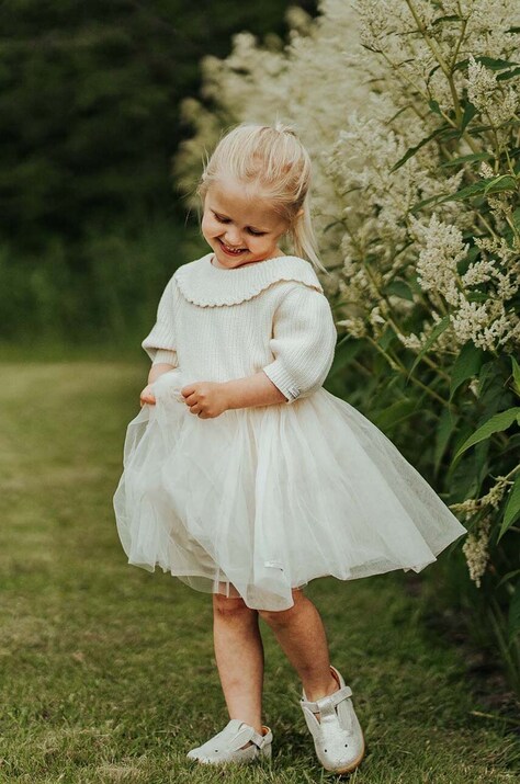 Дитяча спідниця Donsje Pien Skirt колір бежевий mini розкльошена 4035400