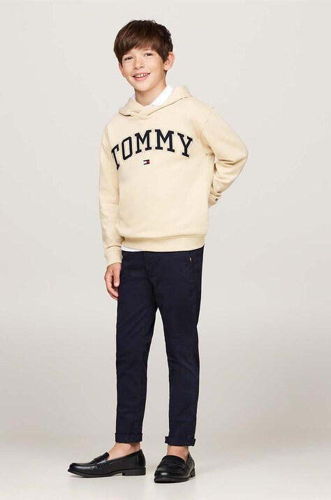 Дитячі штани Tommy Hilfiger 1985 SOFT TWILL CHINO PANTS колір синій однотонні KB0KB09435
