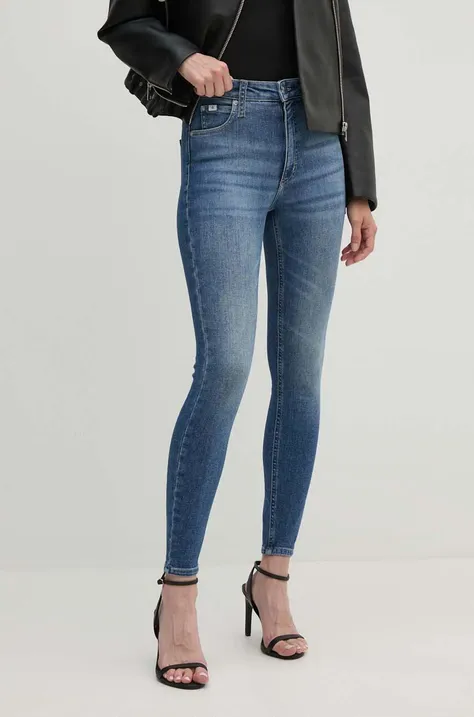 Calvin Klein Jeans jeansy damskie kolor niebieski J20J223651