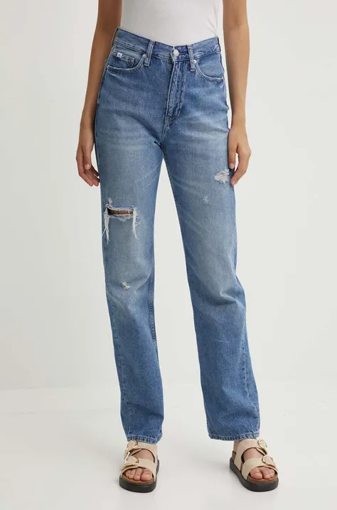 Traperice Calvin Klein Jeans za žene, visoki struk, J20J223888