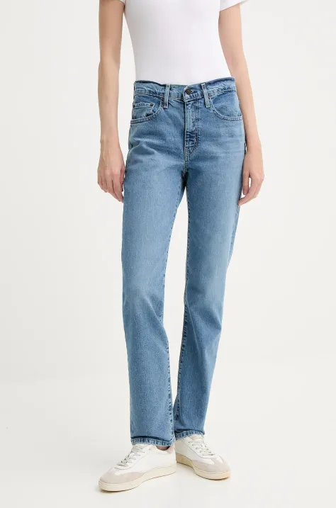 Levi's jeans 724 HIGH RISE STRAIGHT femei, culoarea negru, 18883