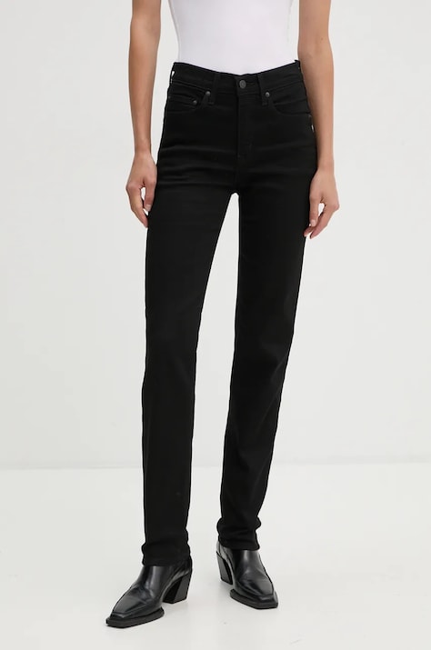 Levi's jeansi 724 HIGH RISE STRAIGHT femei, culoarea negru, 18883