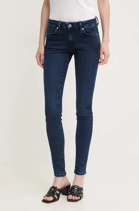 Pepe Jeans jeansy SKINNY JEANS LW damskie kolor granatowy PL204583CU2