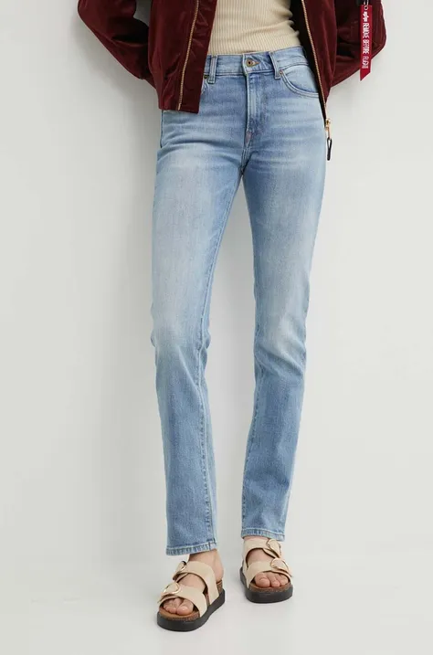 Pepe Jeans jeansy SLIM JEANS MW damskie kolor niebieski PL204589PG0