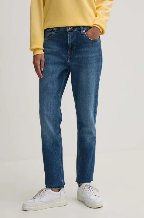 Pepe Jeans jeansy TAPERED JEANS HW damskie kolor granatowy PL204591HV3