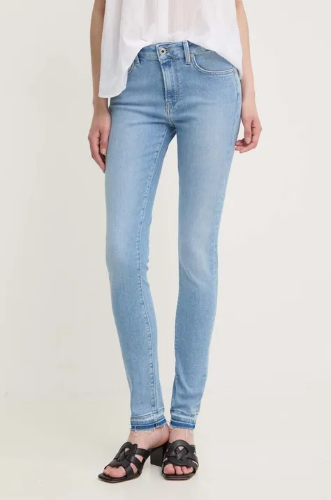 Pepe Jeans jeansy SKINNY JEANS MW damskie kolor niebieski PL204728MP9