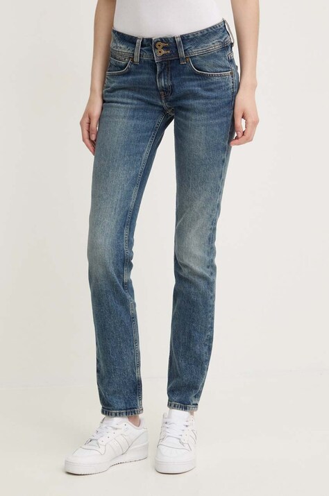 Pepe Jeans jeansi SLIM JEANS LW femei, culoarea albastru marin, PL204729HW6