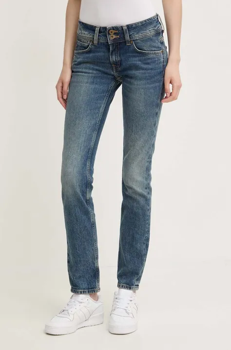 Pepe Jeans jeansy SLIM JEANS LW damskie kolor granatowy PL204729HW6