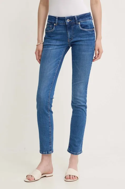Pepe Jeans jeansy SLIM JEANS LW damskie kolor niebieski PL204737HV8