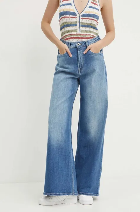Pepe Jeans jeansy WIDE LEG JEANS UHW damskie kolor niebieski PL204740HV6