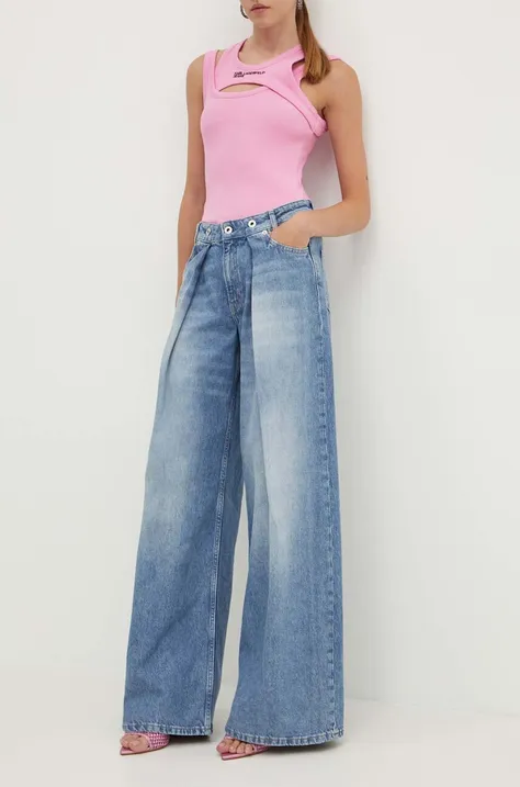 Traperice Karl Lagerfeld Jeans za žene, visoki struk, 245J1108