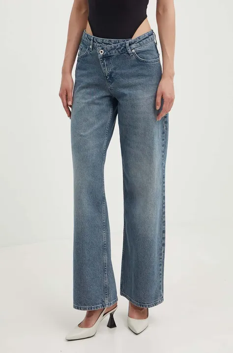 Traperice Karl Lagerfeld Jeans za žene, srednje visoki struk, 245J1109
