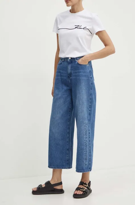 Karl Lagerfeld jeansy damskie kolor niebieski 245W1100