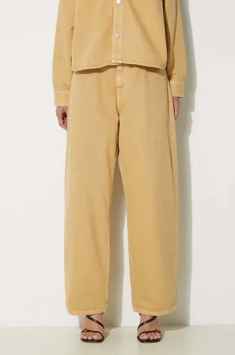Carhartt WIP jeans Brandon Pant women's beige color I033746.1YH4J