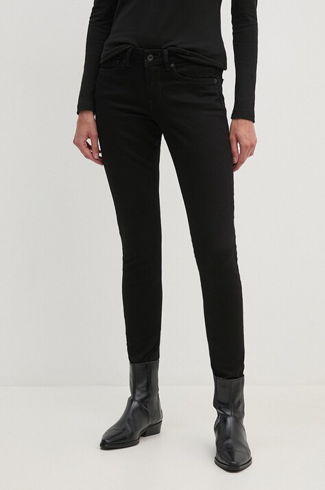 Pepe Jeans jeansi SKINNY JEANS LW femei, culoarea negru, PL204583XG9