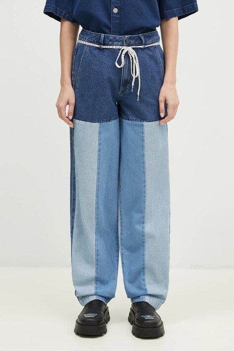 Džíny adidas Originals x Ksenia Schneider dámské, high waist, IW5663
