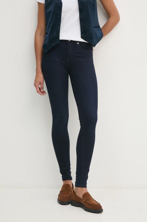 Tommy Hilfiger jeansi femei, culoarea albastru marin, WW0WW42837