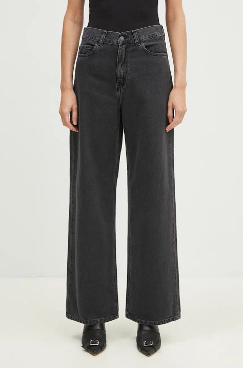 Carhartt WIP jeansi Jane Pant femei, culoarea negru, I030497.8960