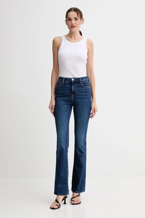 Guess blugi din amestec de lână high waist