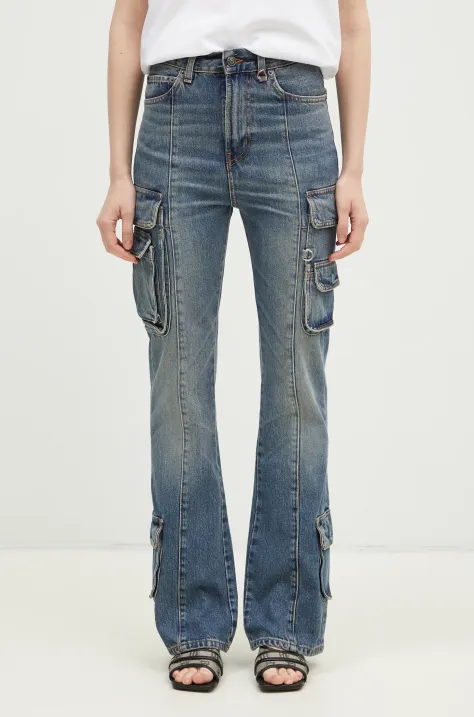 Fiorucci farmer Multipocket Flared Jeans női, magas derekú, U01FMDJE083DN01DN02