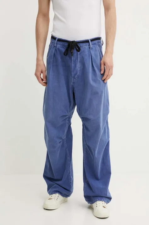 Памучен панталон G-Star Raw в синьо със стандартна кройка D24487-D295