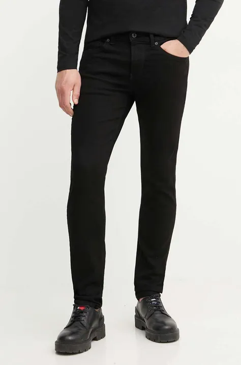 Pepe Jeans jeansi SLIM JEANS barbati, culoarea negru, PM207388XG9