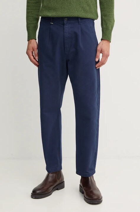United Colors of Benetton spodnie bawełniane kolor granatowy w fasonie chinos 43OZUE01M