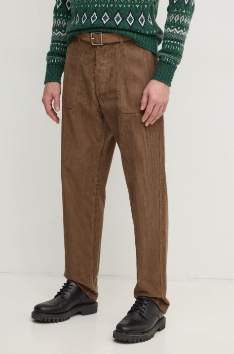 United Colors of Benetton pantaloni barbati, culoarea maro, cu fason chinos, 4FYHUF03S