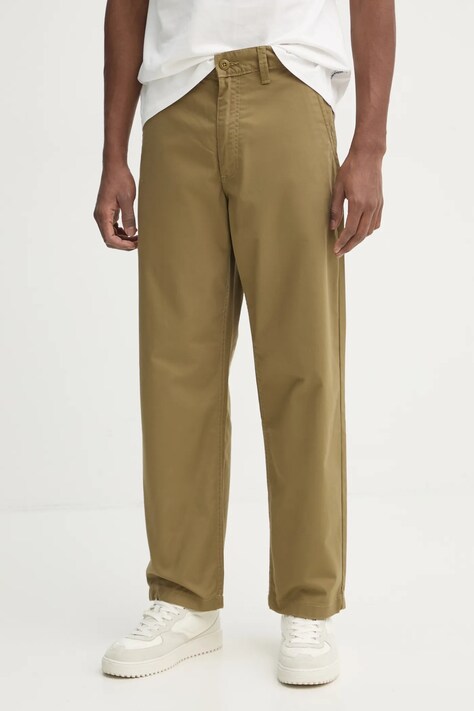 Vans pantaloni barbati, culoarea verde, cu fason chinos, VN000HZCCUQ1
