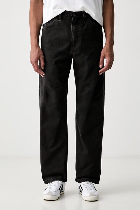 Levi's blugi straight pentru bărbați 568 LOOSE STRT CARPENTER x WORKWEAR negri 55849