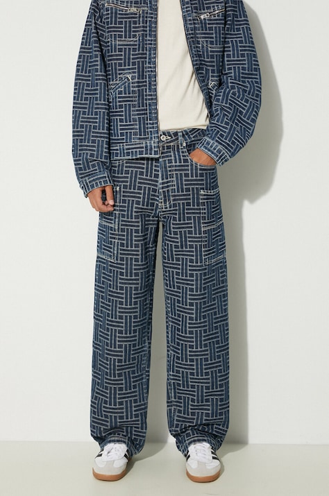 Džíny Kenzo Cargo Monkey Fit Jeans Weave pánské, FE65DP4086J2.DD