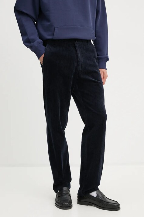 Samsoe Samsoe pantaloni in velluto a coste FELIX colore blu navy M22300076