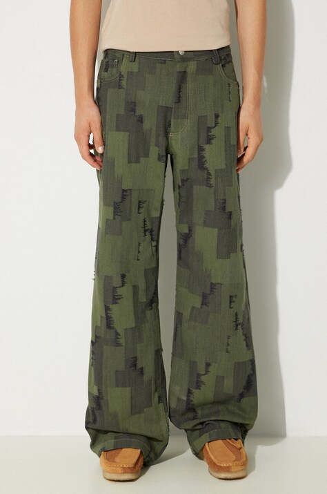 Marcelo Burlon jeansi AOP Cross Wide Pants barbati CMCA187F24FAB0025810