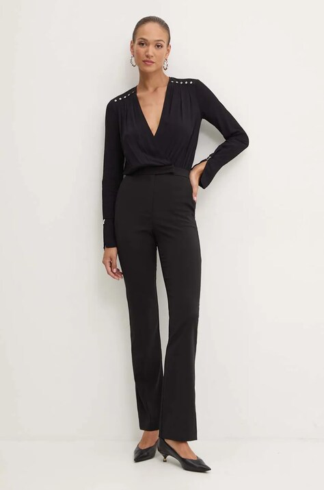 Patrizia Pepe salopeta culoarea negru, cu decolteu in v, 8T0045 A6F5
