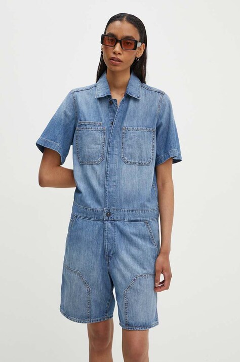G-Star salopetă jeans cu guler, D24394-D539