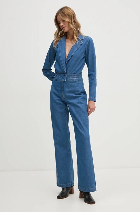 Джинсовый комбинезон Pepe Jeans JOANNA хлопковый острое декольте PL230504