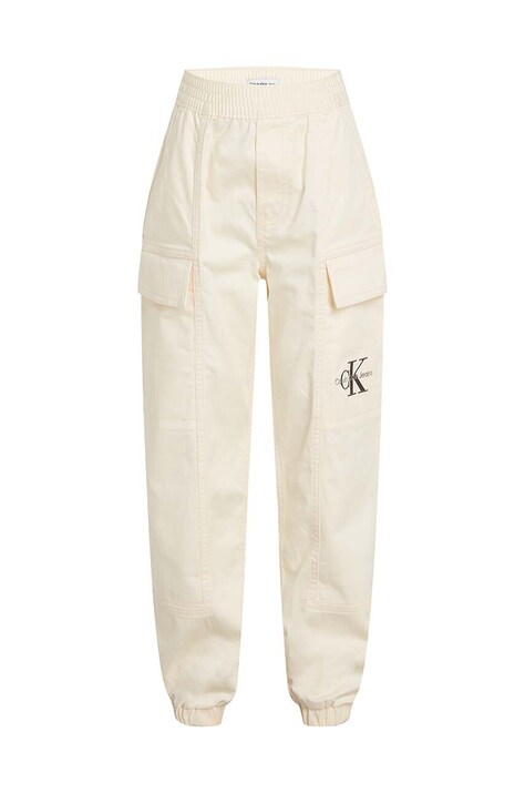 Παιδικό φούτερ Calvin Klein Jeans WOVEN CARGO χρώμα: μπεζ, IB0IB02270