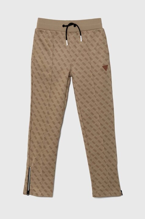 Guess pantaloni de trening pentru copii culoarea bej, modelator, L4YQ18 FL04Q