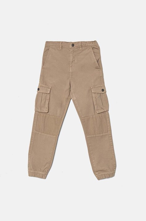 Guess pantaloni de bumbac pentru copii culoarea bej, neted, N4YB04 WE1L0