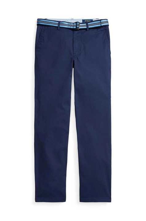 Polo Ralph Lauren pantaloni copii culoarea albastru marin, neted, 323855394001