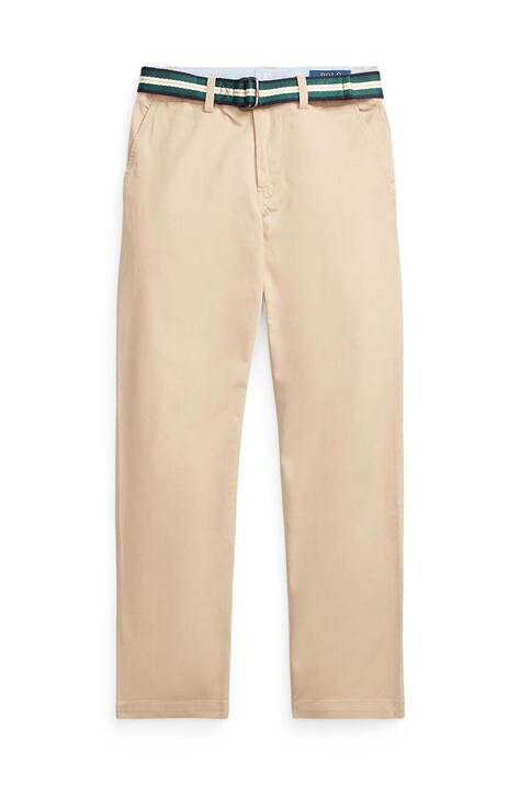 Dětské kalhoty Polo Ralph Lauren béžová barva, hladké, 323855394002