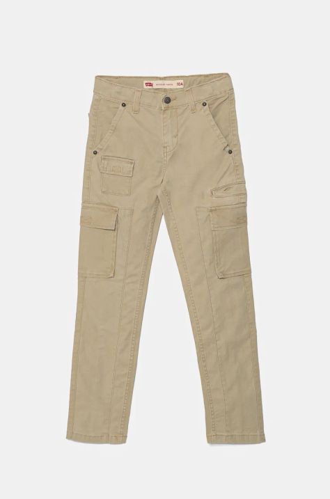 Дитячі штани Levi's REGULAR TAPER CARGO колір бежевий однотонні 9EL222