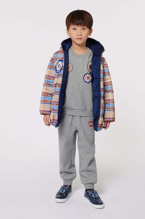Kenzo Kids pantaloni de trening pentru copii culoarea gri, melanj, K60793