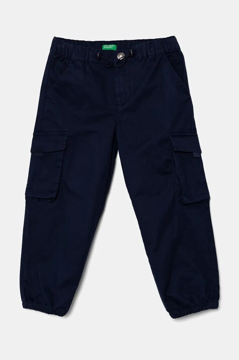 Дитячі штани United Colors of Benetton колір синій однотонні 4XZXGF022