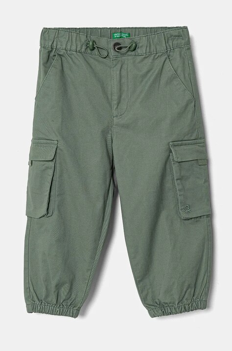 United Colors of Benetton pantaloni copii culoarea verde, neted, 4XZXGF022